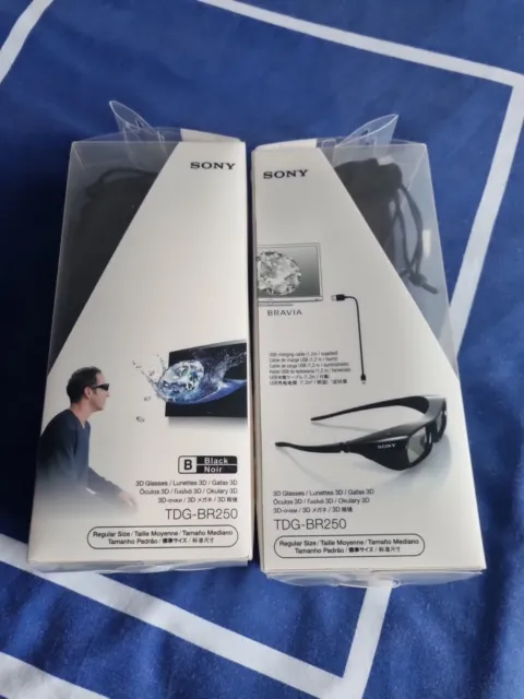 Sony TDG-BR250 3D Glasses 2 Pairs Boxed  READ DESCRIPTION