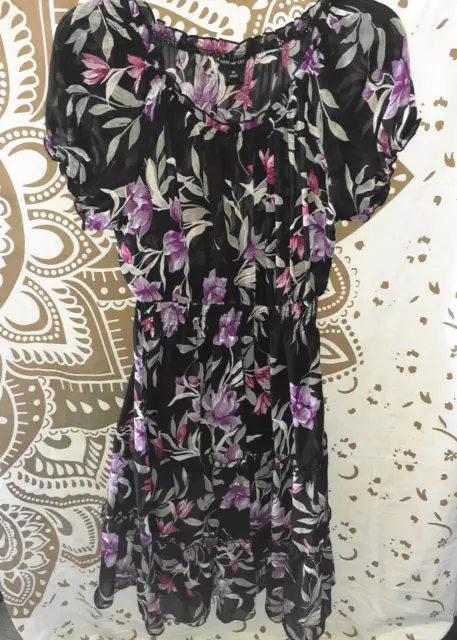 Kate And Lily Boho Dress Short Sleeve Off Shoulder Floral Flare-Womens Size 14