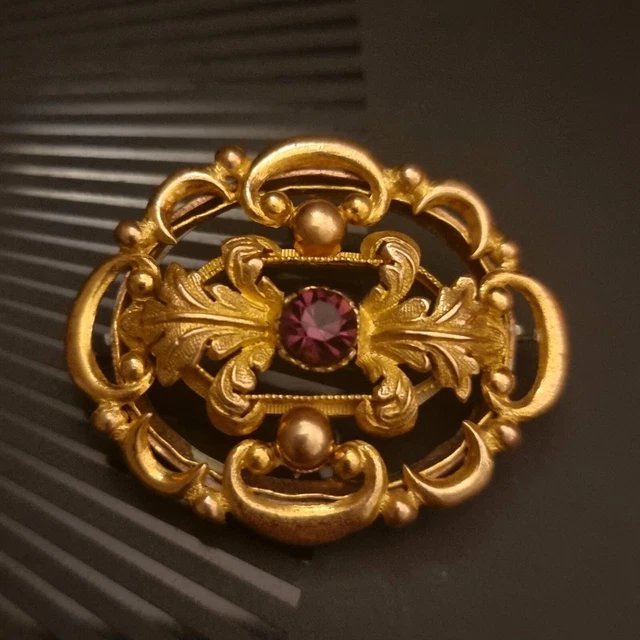 Broche Ancienne Bakélite Fleur Gravée – Broche De Deuil XIXème Siècle, Pièce Historique à Restaurer