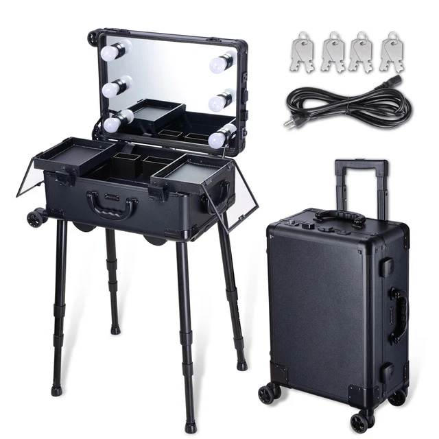 Byootique 20" Rolling Makeup Case Cosmetic Storage Luggage Pro Artist Studio
