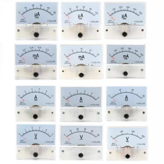 0-30A DC Ammeter Current 0-300V DC Voltmeter Voltage 85C1 Analog Amp Panel Meter