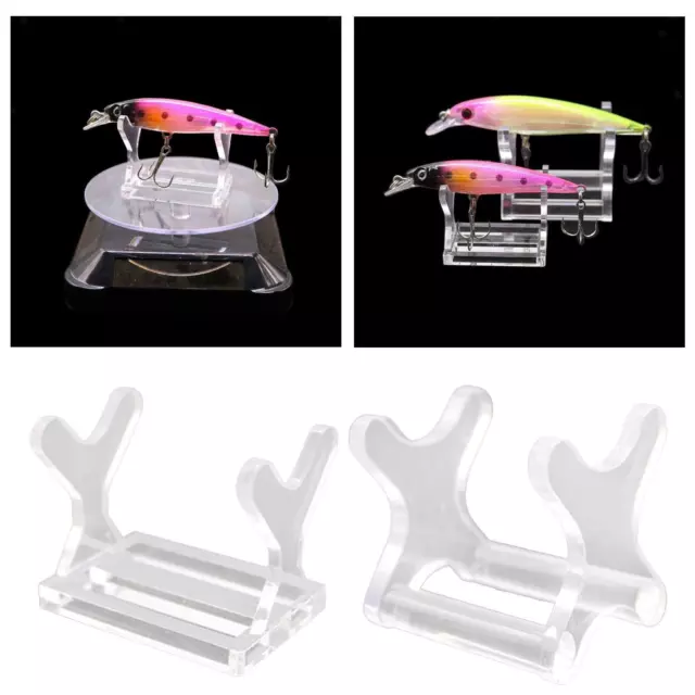 2X ACRYLIC FISHING Lure Showing Display Stand Easels Holder