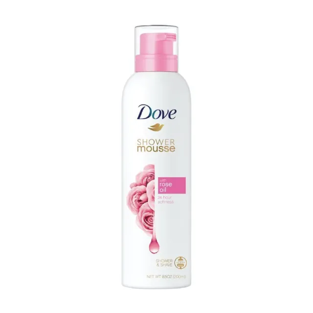 Dove Crémeux Douche Mousse avec Rose Huile Pour Nourrissant Cheveux 200ml