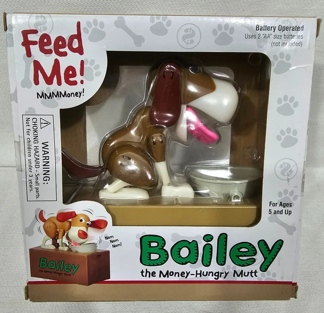Dog Mechanical Piggy Bank- Watch Him Eat Coins! BATTERY OPERATED NEW Open Box