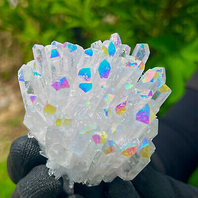 231G Angel Aura Quartz Titanium BismuthSiliconcluster Rainbow Crystals Stone285