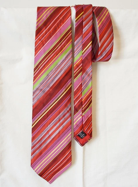 Cravate Christian Lacroix 100% Soie — Vintage Noir/or/rose, 145 Cm, Occasion Parfaite état