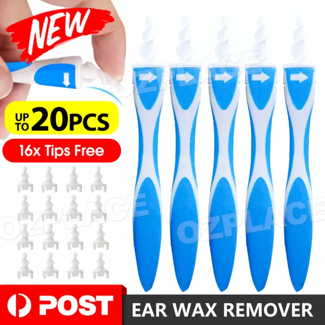 Ear Wax Remover Soft Silicone Removal Tool Spiral Tip Earwax Cleaner Adults Kids