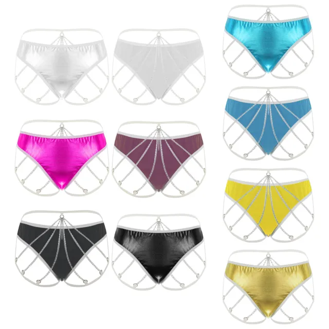 Womens Lingerie Shiny Underwear Beachwear Briefs Low Rise Shorts Carnival Sexy