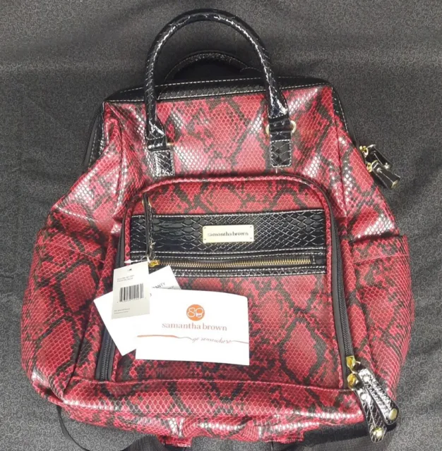 Samantha Brown Purse - Backpack Style, Red Python Snakeskin, New with Tags