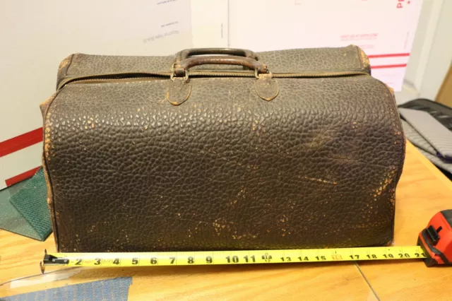 Antique Cowhide Leather Medical Doctor Doctors Medicine Bag Suitcase Case