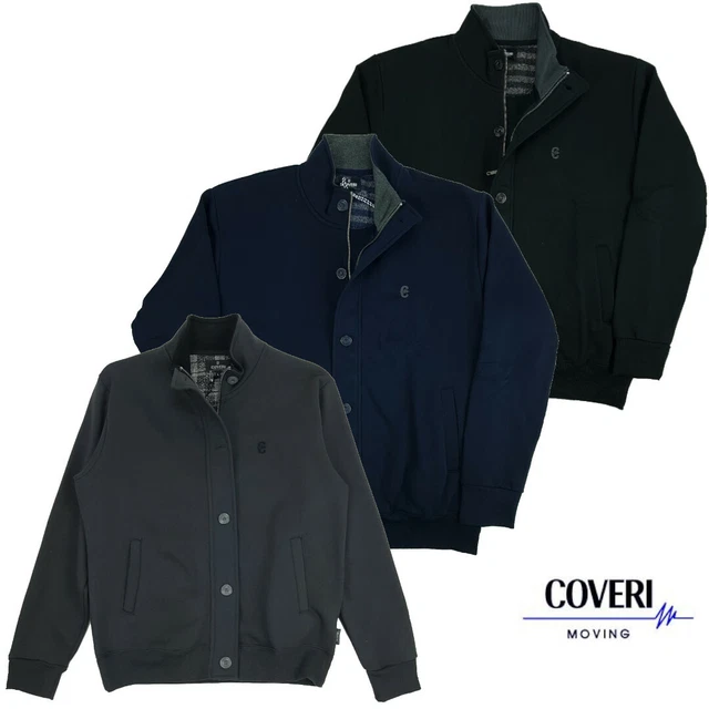 Felpa Uomo con Cerniera Zip Invernale Pesante senza Cappuccio L XL XXL 3X COVERI