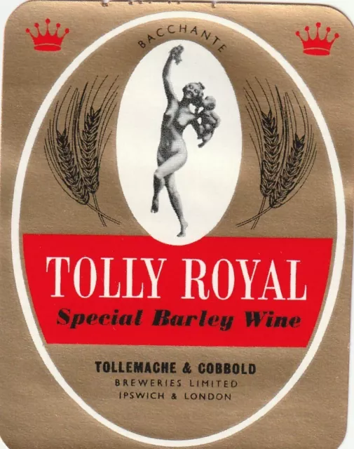 Unused Beer Bottle Label - Tollymache & Cobbold Breweries - Dark Tolly