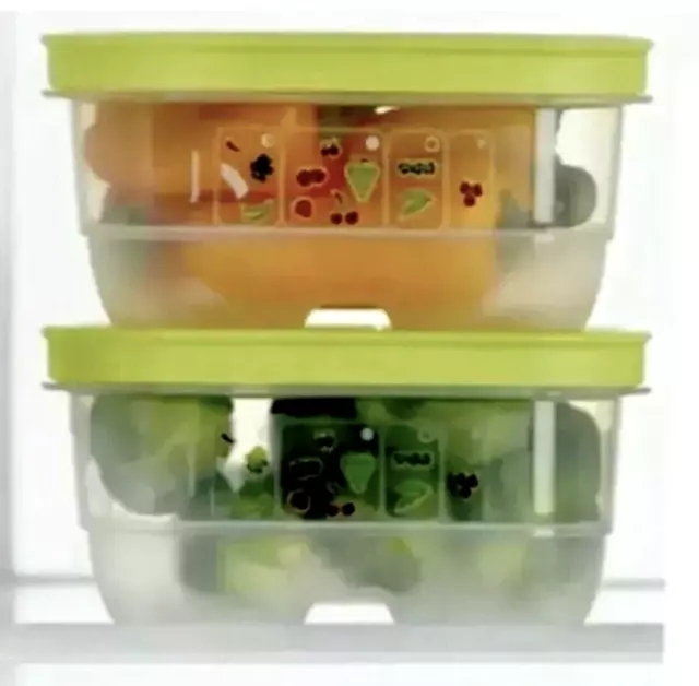 Tupperware Vent Smart Mini Set 2 x 375ml Fruit & Veg Ventsmart Savers Brand New