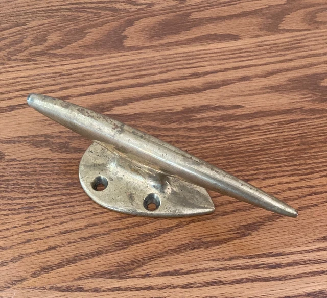 Vintage Solid 6" Brass Torpedo Boat Cleat Marine Nautical- Chris Craft, etc.