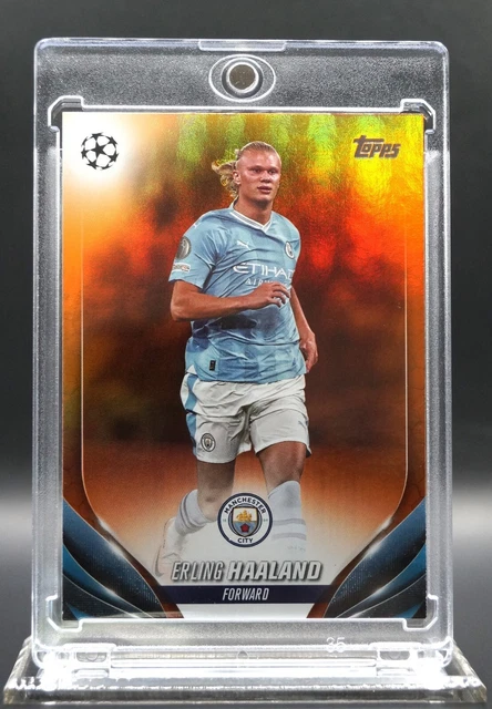 Carte Topps Finest UEFA Erling Haaland /75 - Green Refractor SSP 2024-25 - Case Hit
