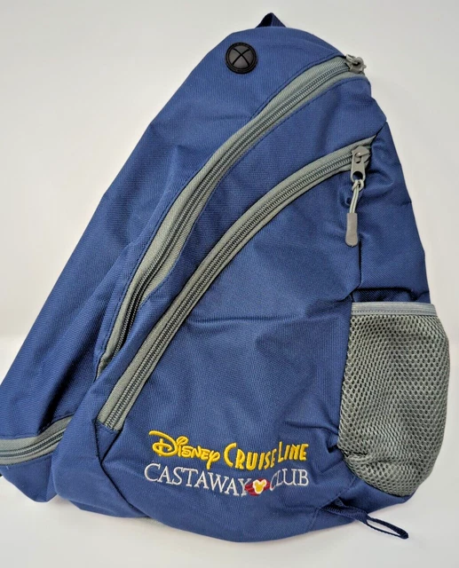 DISNEY CRUISE LINE Castaway Club Sling Backpack Blue Gray Shoulder