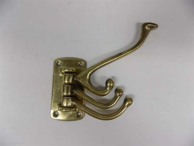 Brass Wall Hat/Coat Rack Hanger 4 Way Swivel