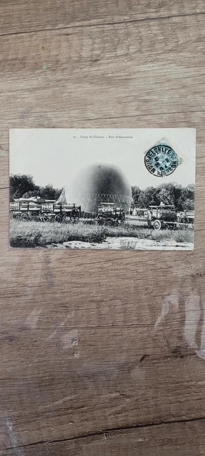 Carte Postale Ancienne Ballons Camp De Châlons Parc D' Aerostation