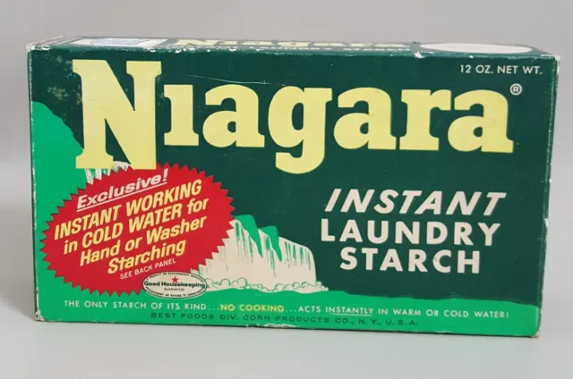 Vintage NIAGARA Instant Laundry Starch 12 oz Unopened Box Prop Advertising Decor