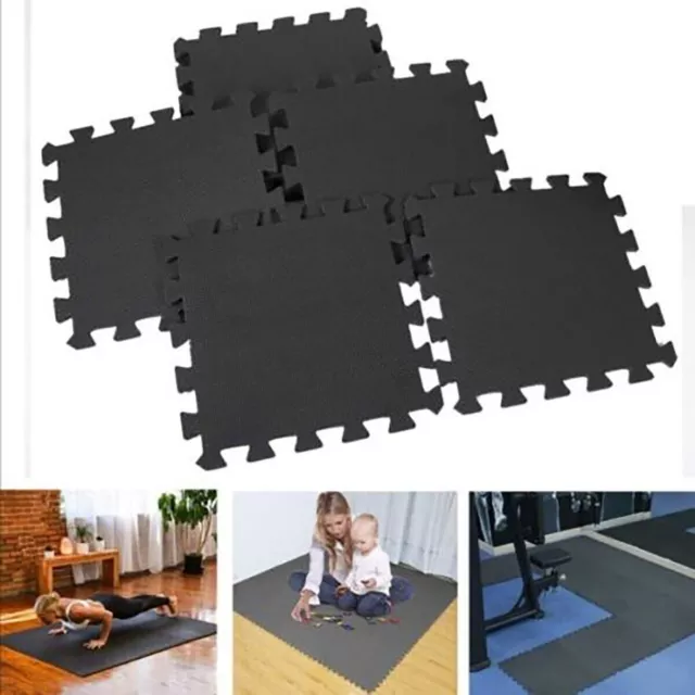 10Pz Tappeto Puzzle Tappetino Fitness Palestra Multiuso Gomma Schiuma 30X30 Nero