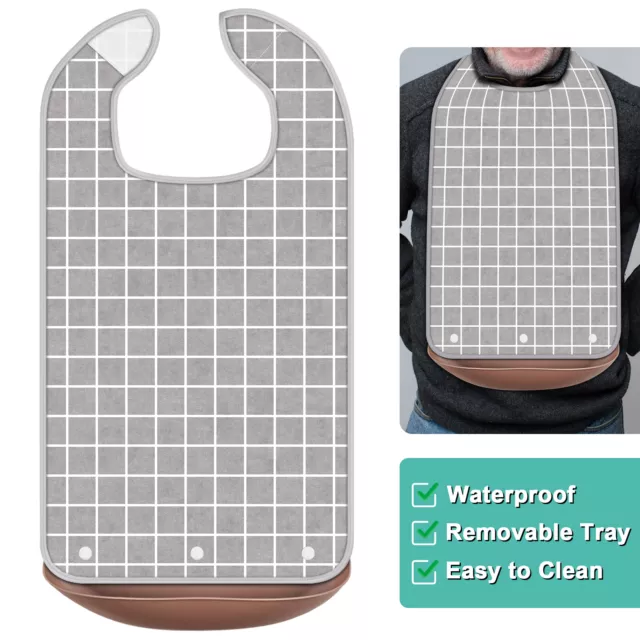 Adult Bibs for Eating Women/Men Bib-Washable Reusable Waterproof