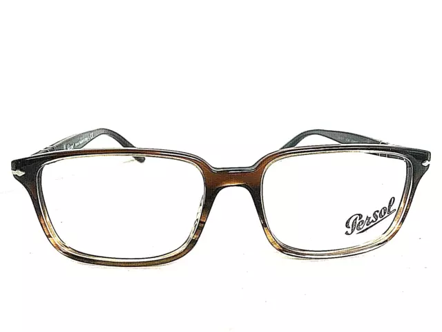 New Persol 3013-V 1026 53mm Rectangular Men's Eyeglasses Frame Italy