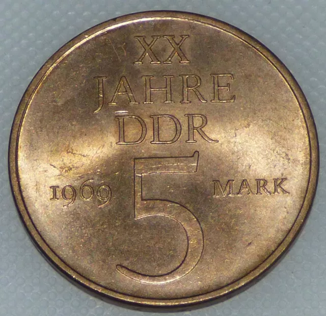 DDR 5 Mark 1969      XX Jahre DDR  vzgl Super Erhaltung