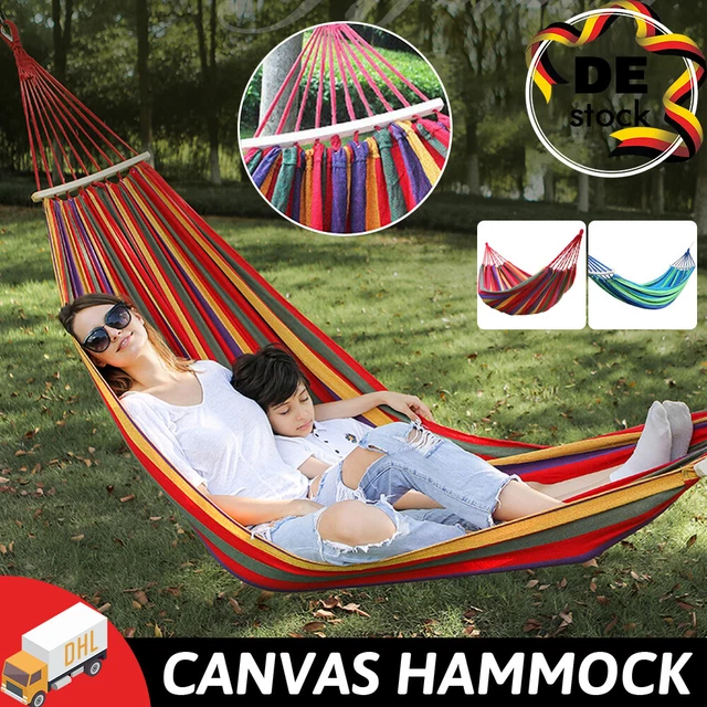 Hängematte 200x150cm groß Hängeliege Baumwolle 2 Personen XXL Doppelhängematte