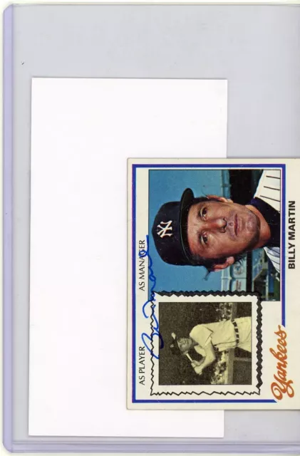 Billy Martin Signed 1978 Card - JSA - HOF