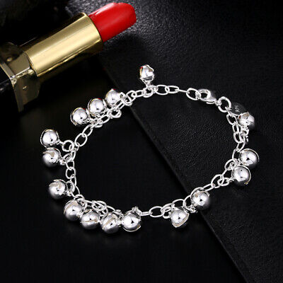 Hot new 925 sterling Silver charm Bells Bracelet for women party jewelry gifts