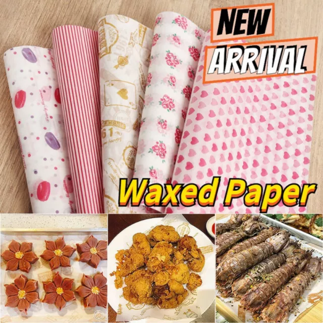 50x Food Wrapping Wax Paper Oilpaper Greaseproof Baking Sandwich Packing Papers
