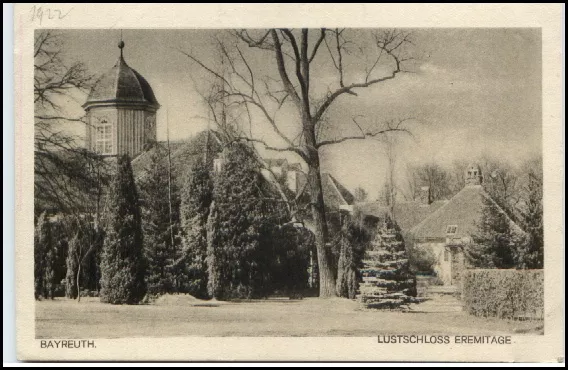 Bayreuth Bayern Postkarte ~1920/30 Lustschloß Eremitage Schloss Castle alte AK