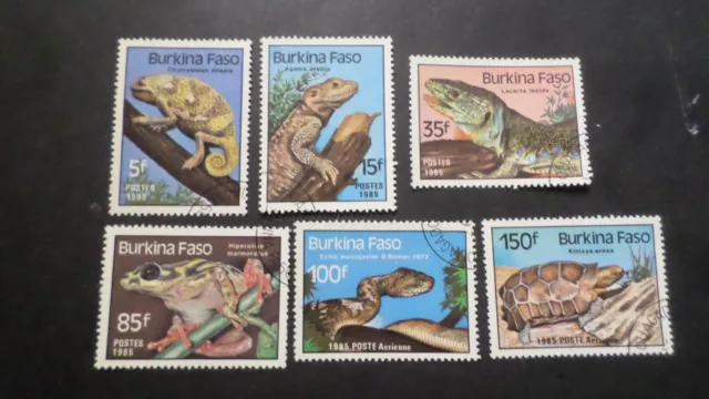 Burkina Faso, Lotto Francobolli, Timbrati, Tema Rettili, VF Stamps