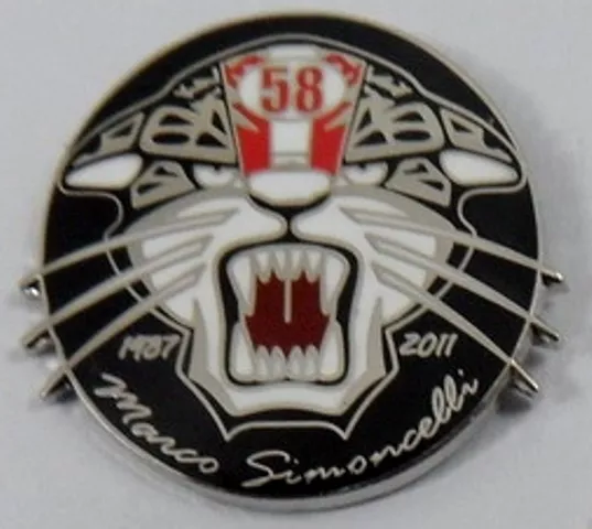 *NEW* Marco Simoncelli 'Cat' enamel badge. Super Sic, 58, Moto GP, Rossi