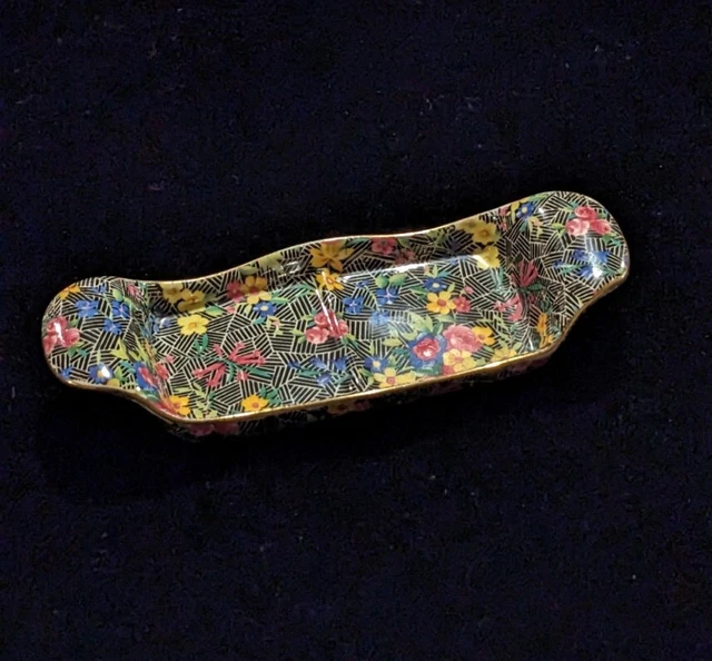 Vtg Royal Winton Grimwades Chintz Cromer Salt & Pepper Under Plate