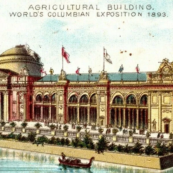 Columbian Expo. 1893 Chicago World's Fair Trade Card Jersey Coffee Agro. Bldg.
