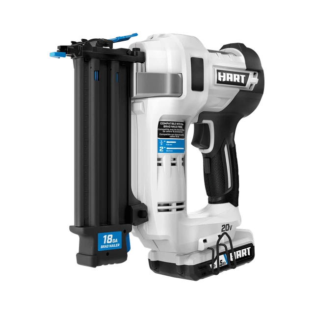 HART 20VOLT 2INCH 18Gauge BatteryPowered Brad Nailer Kit,New 159.