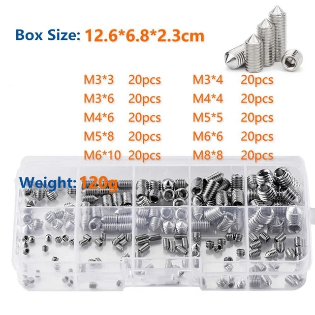 200Pcs Cone Point Allen Head Socket Hex Grub  Door Handles Knobs 2