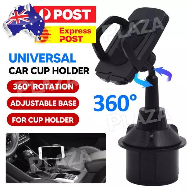 Universal Car Cup Holder Stand Cradle Adjustable 360 Degree Cell Phone Mount AU