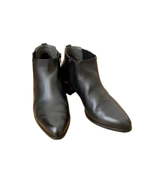 Bottines Santiagues Ankle Boots Femme en cuir Noir Hogl Taille 38 avec boite
