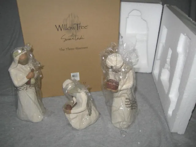 HTF Brand NEW 26027 DEMDACO Willow Tree Nativity Three Wisemen Susan Lordi  2002