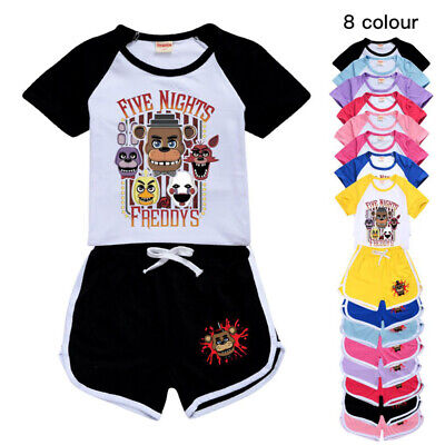 Kids Five Nights at Freddy's Shorts T-shirt Set PJ'S Loungewear Tracksuit Gift