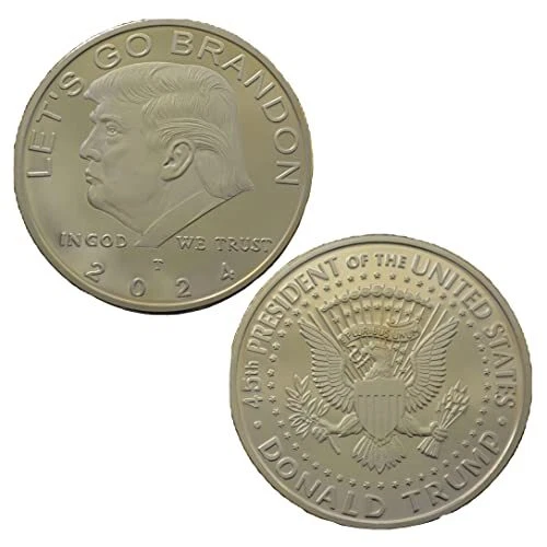 Let's GO Brandon Gold Challenge Coin Donald Trump 2024 Same America FJB
