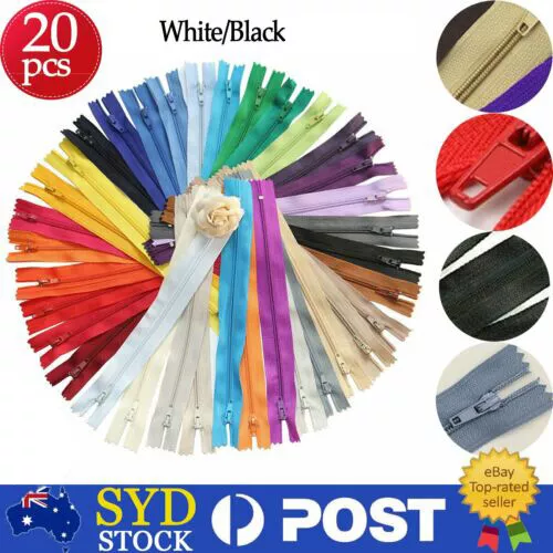 20pcs Colorful Closed End Nylon Zippers Tailor Sewer DIY Craft Sewing Tools 35cm