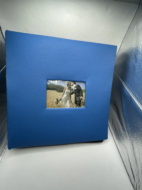Faux Leather Cover 510-Photo Multi-Directional Photo Album - Blue