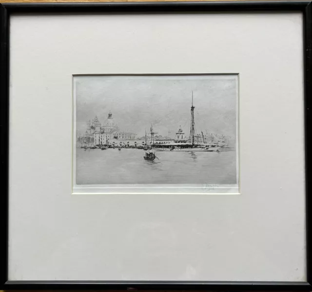WILLIAM WALCOT 'St Paul's Cathedral' from the Thames. Etching. Signed. Framed