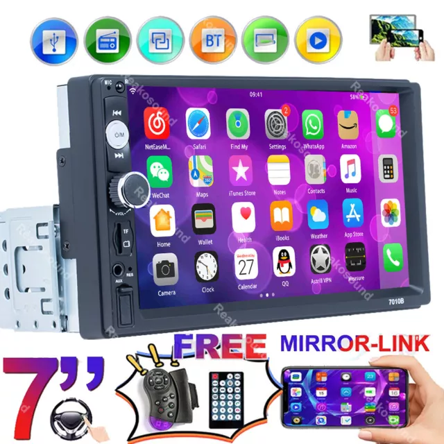 7 Inch Car Stereo Radio Single 1DIN HD MP5 Player Bluetooth USB FM Touch Screen