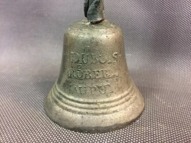 Ancienne cloche en bronze de type école signée DUBOIS Robert au Puy