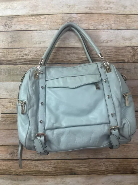 Rebecca Minkoff Cupid Satchel Mint Green W/Strap Leather Handbag 2