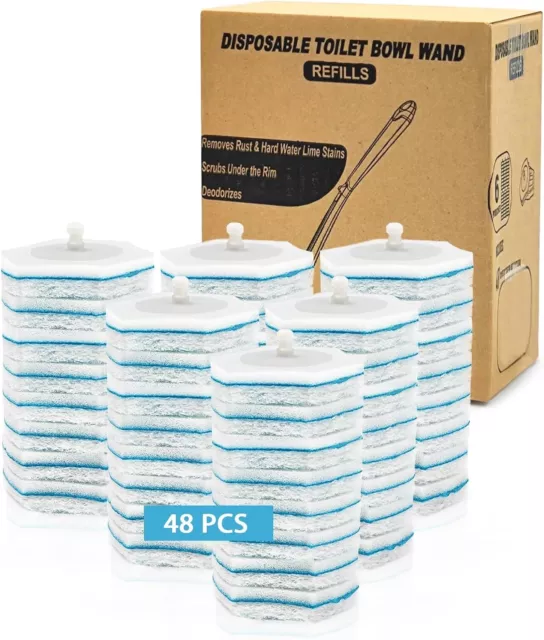 Set 48 Ricaricare Per Pulisci Water Usa e Getta Scopino WC Con Spugnette Monouso